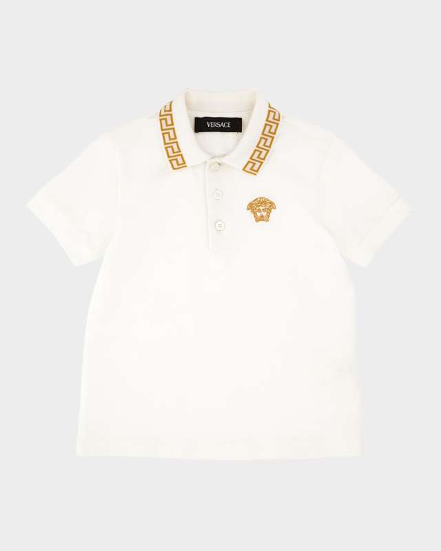 POLO PIQUET - GRECA - OUTLINE MEDUSA EMBROIDERY